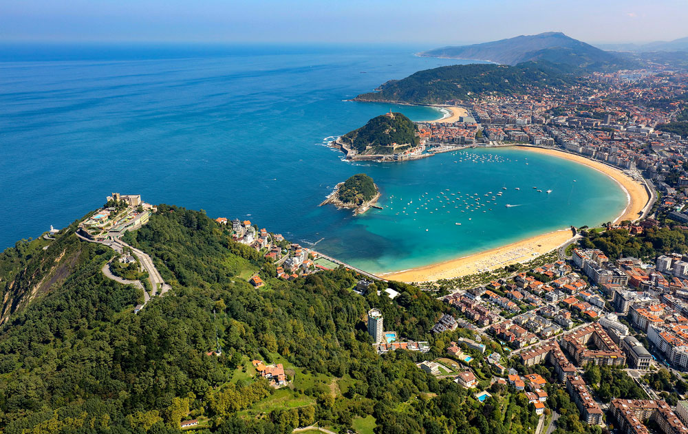 beach on the bay of san Sebastian Spain