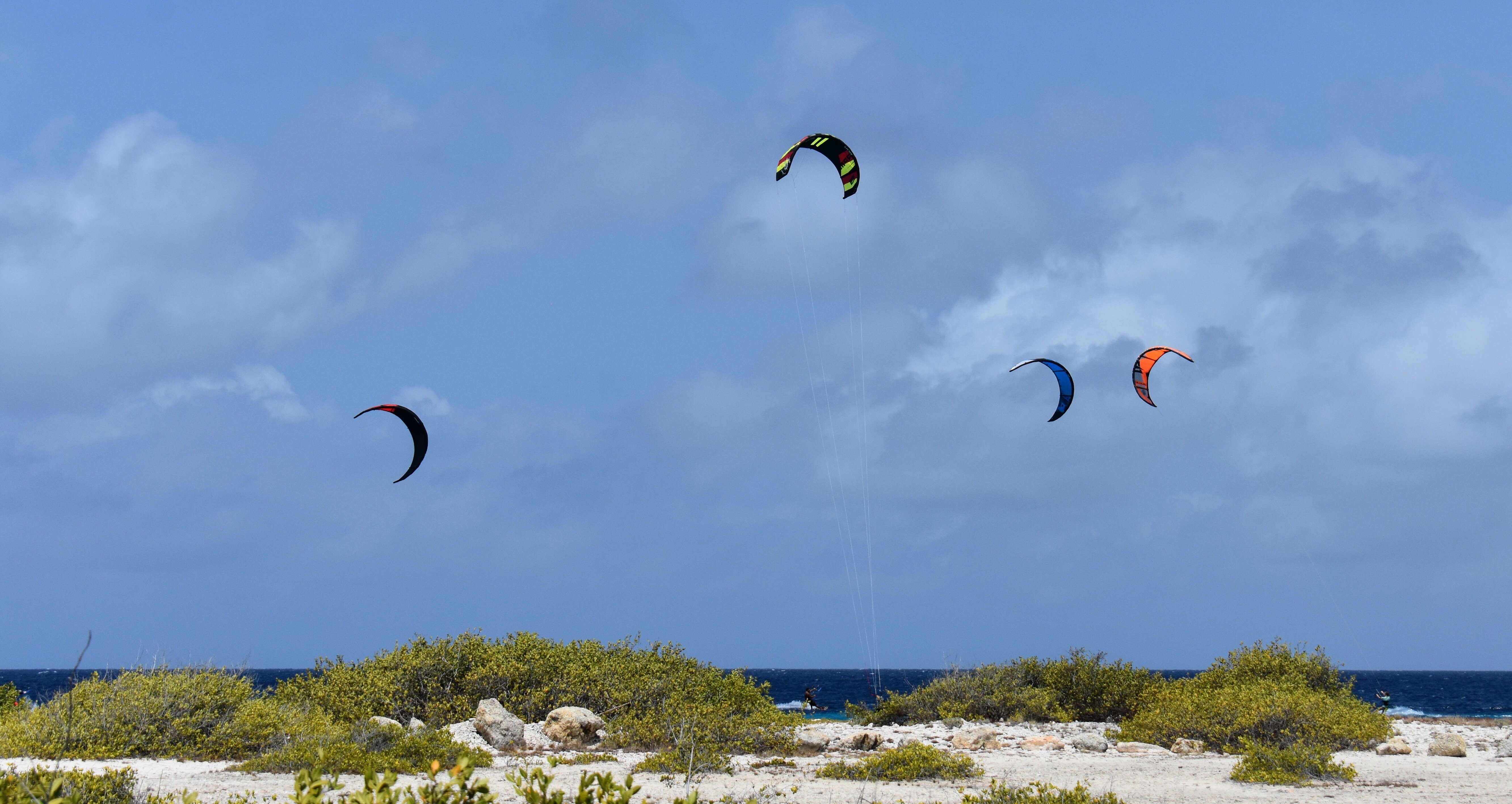 kite surfing on the beach