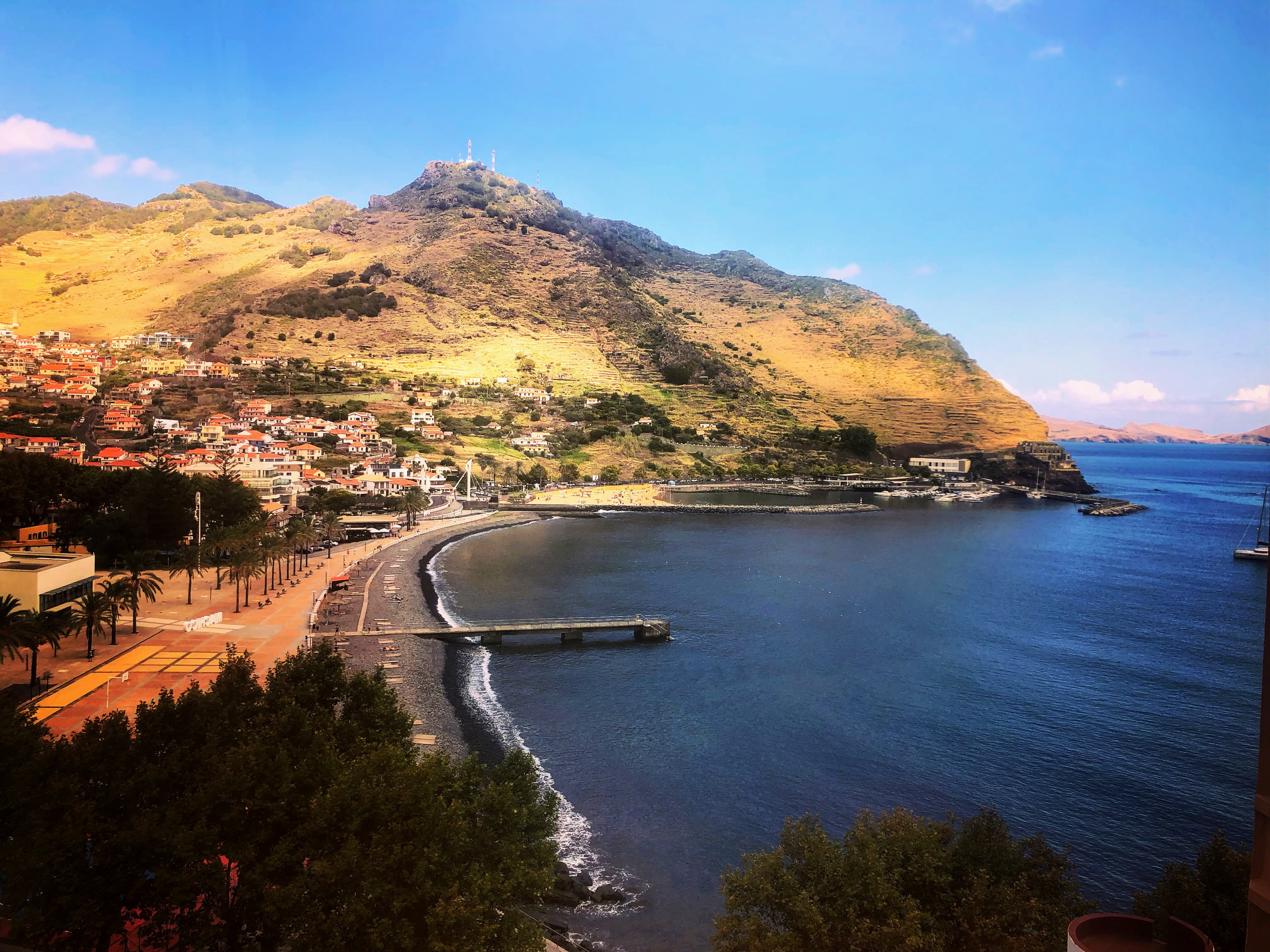 views of the beach and marina