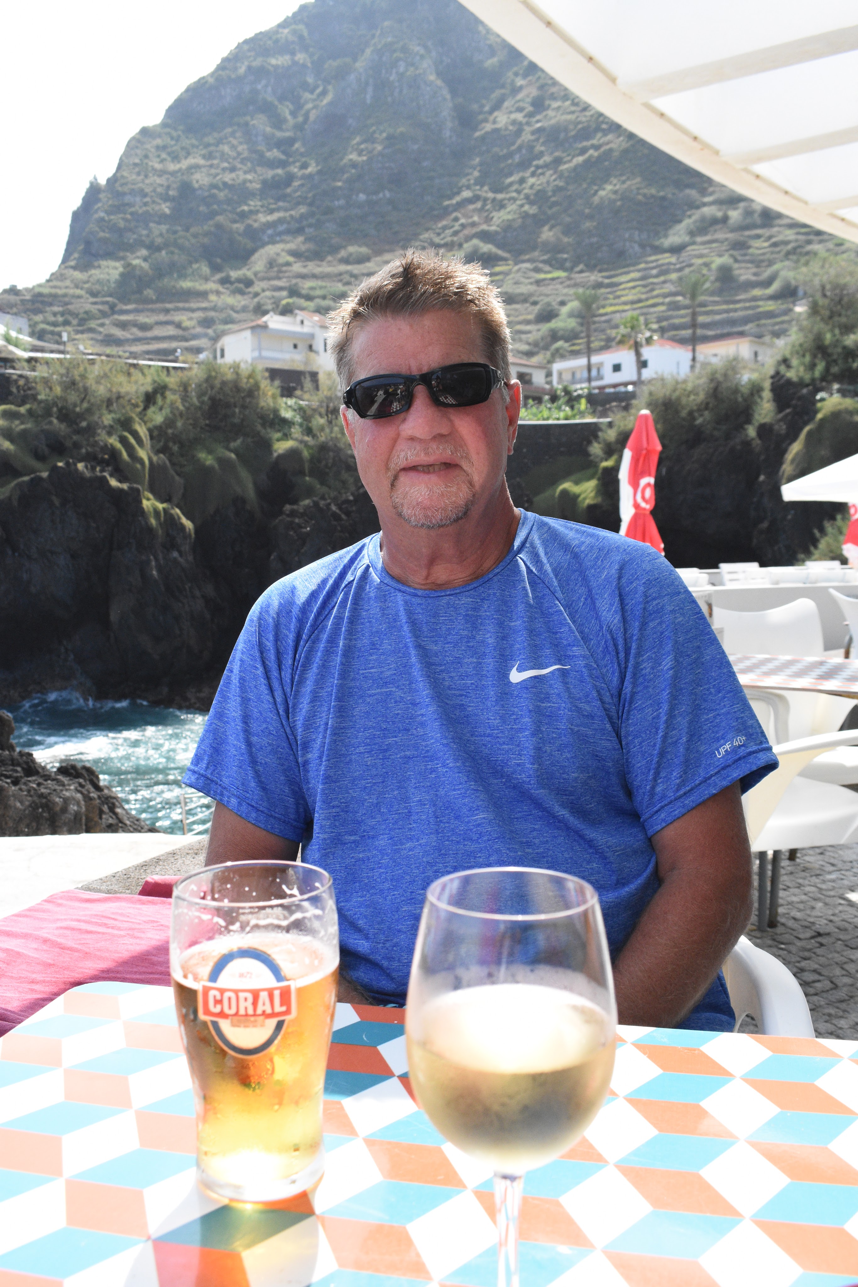 man having beer and wine