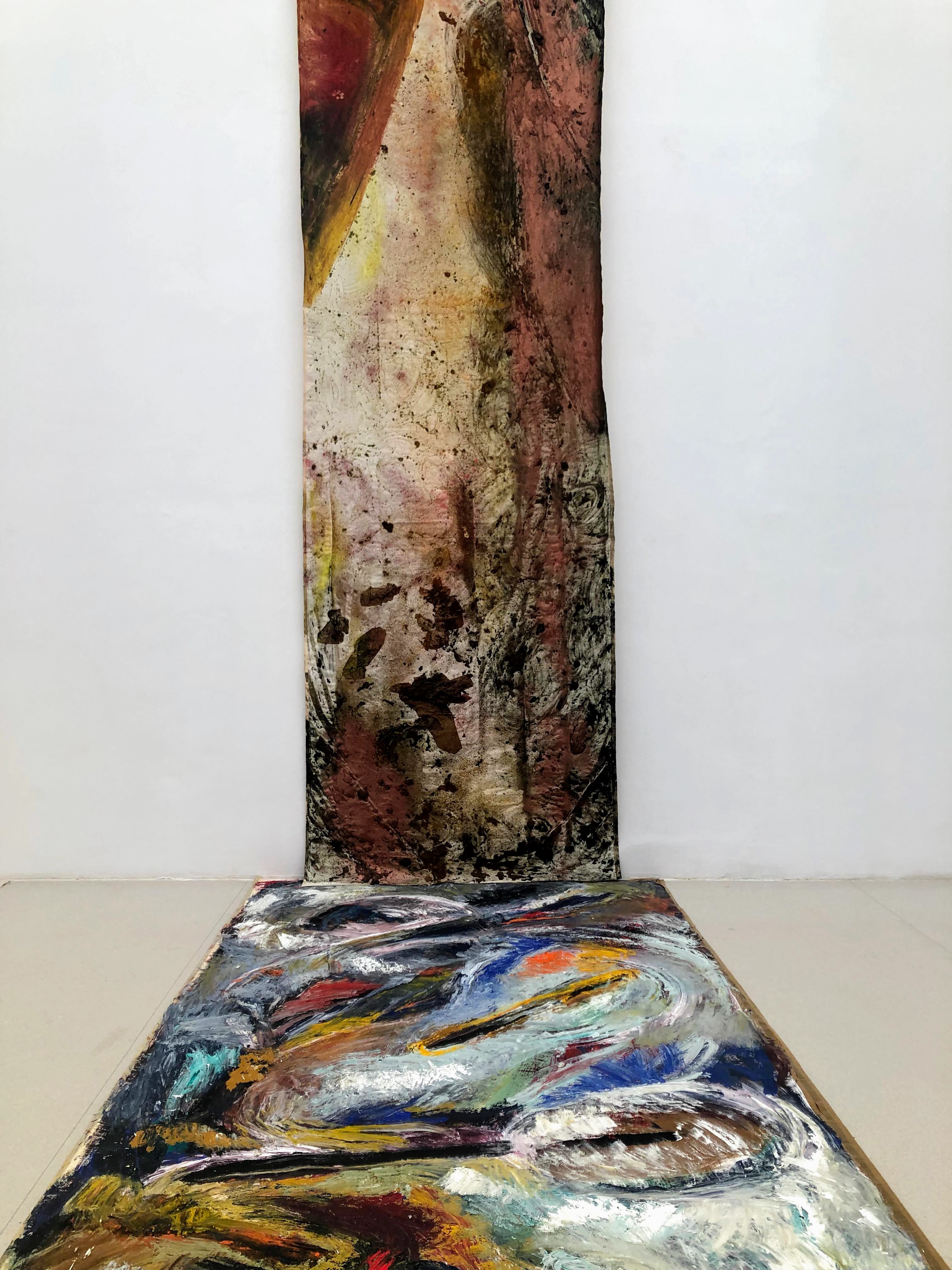 modern art on wall and floor