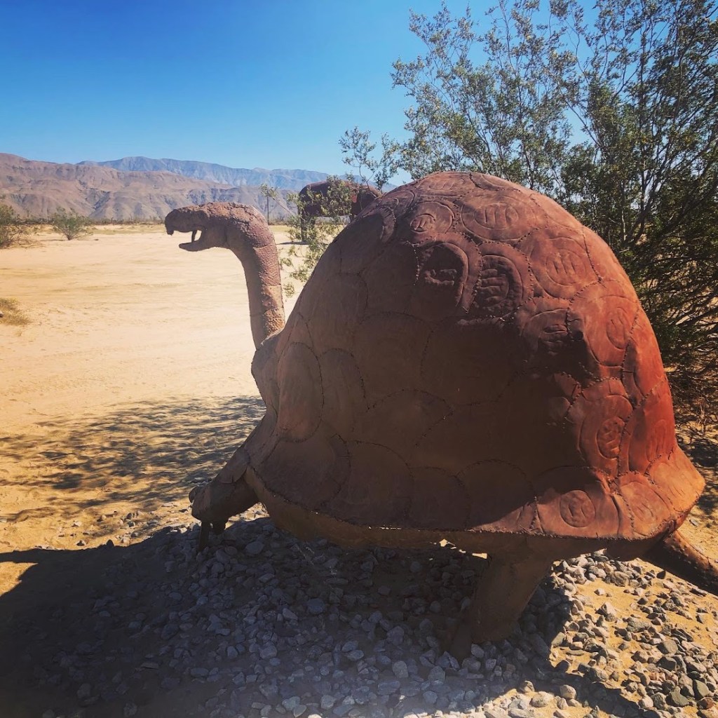 turtle sculpture in the desert